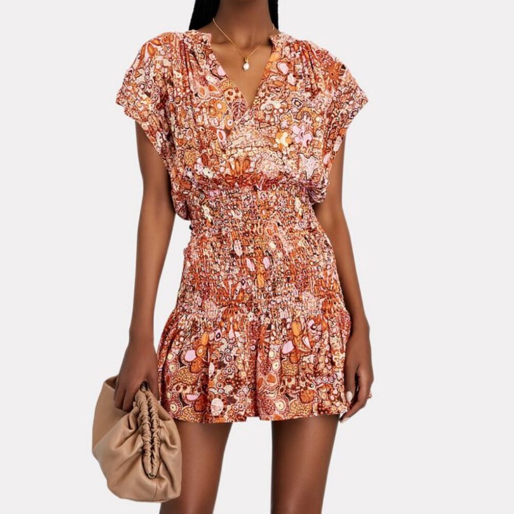A.L.C. Rust & Pink Printed Short Dress
